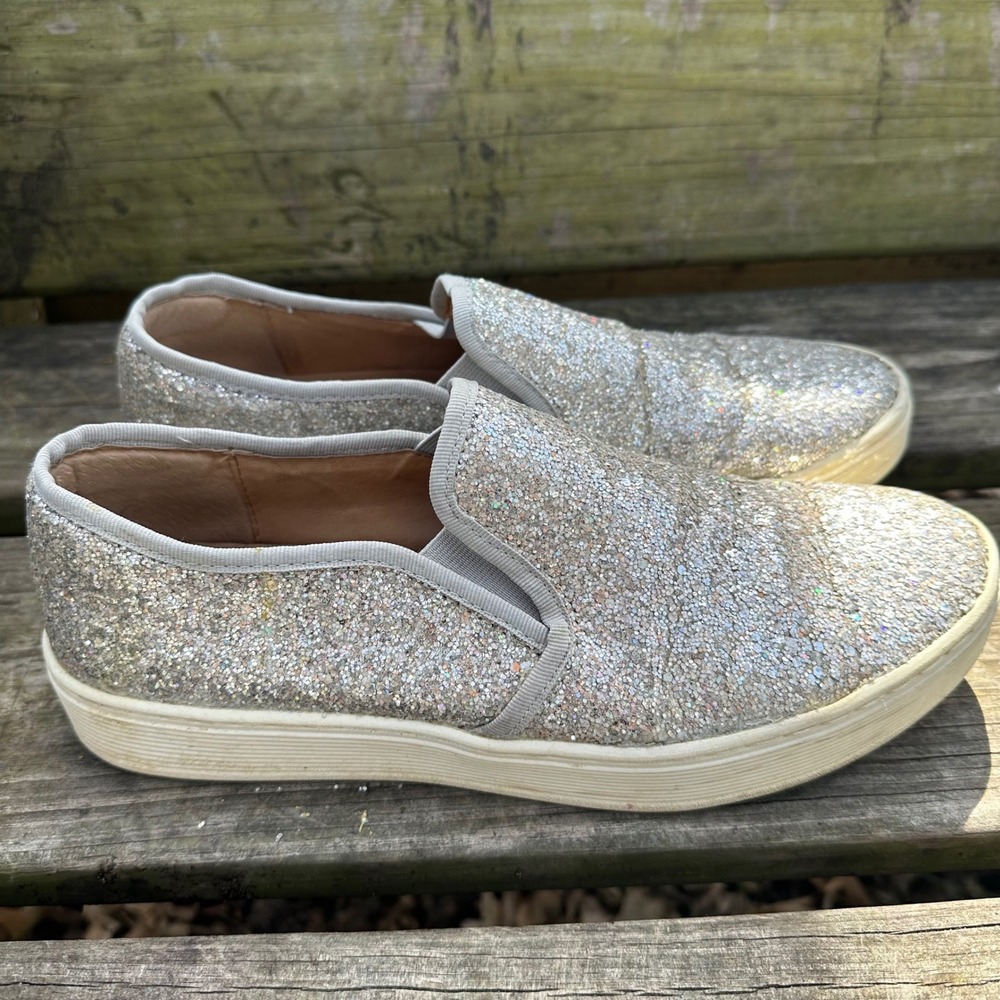 Sofft Somers Silver Glitter Slip On Sneakers Low Top Sparkle Size 9‎ Fairycore